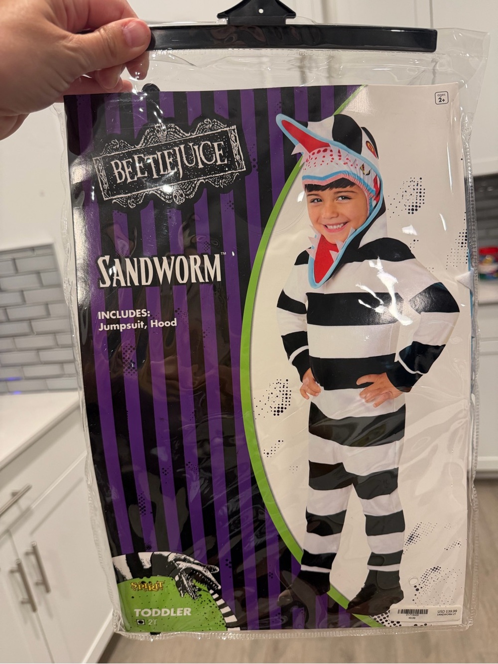 Sandworm Toddler Costume - Black & White Stripes